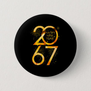 Frohes Neues Jahr 2067 Lustig 67 Sechs Sieben Meme Button