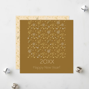 Frohes Neues Jahr 20XX & Goldene Weihnachtsdekorat Feiertagskarte