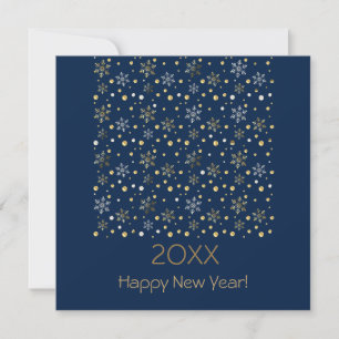 Frohes Neues Jahr 20XX & Goldene Weihnachtsdekorat Feiertagskarte