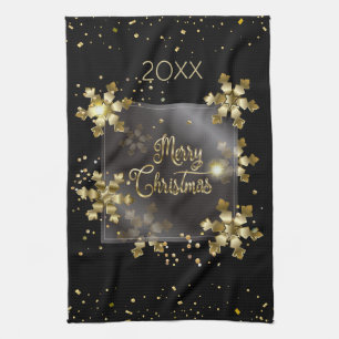 Frohes neues Jahr 20XX & Goldene Weihnachtsluxus Geschirrtuch