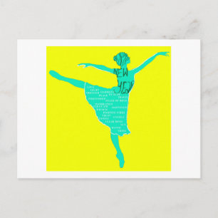 Frohes Neues Jahr Balletttänzer Kunst Postkarte