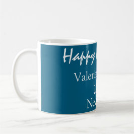 Frohes neues Jahr blau Name Ort Jahr Boho einfach Kaffeetasse
