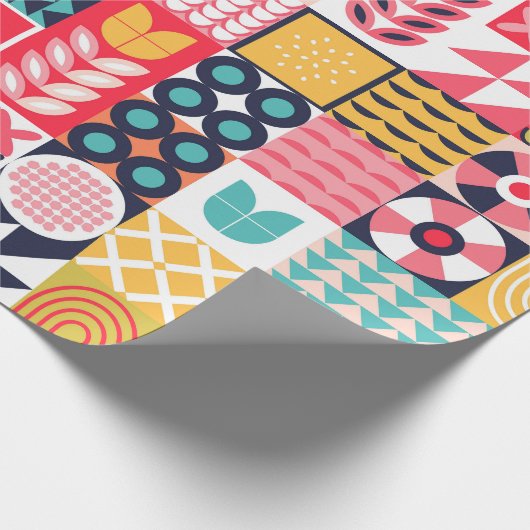 Frohes neues Jahr: Bold Geometric Geschenkpapier (Ecke)