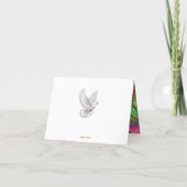 Frohes Neues Jahr Bunte Friedenstaube Karte (Rückseite)