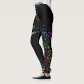 Frohes neues Jahr buntes Feuerwerk Skript Leggings (Links)