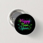 Frohes Neues Jahr Button (Vorne & Hinten)