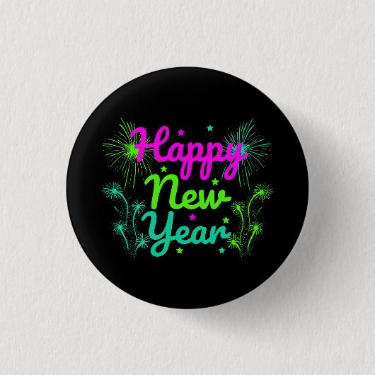 Frohes Neues Jahr Button (Vorderseite)