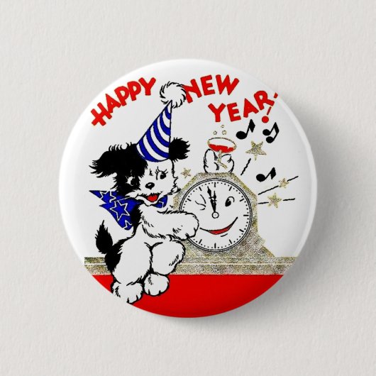 Frohes Neues Jahr! Button (Vorderseite)