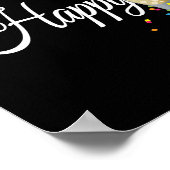 Frohes neues Jahr, Champagner & Confetti Poster (Ecke)