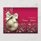 Frohes neues Jahr. Christmas Bauble Postkarten (Vorderseite)