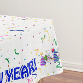 Frohes Neues Jahr - Confetti und Party Hats Tischdecke (Beispiel)