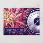 Frohes neues Jahr. Countdown und Fireworks Postkarte (Vorderseite)
