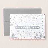 Frohes neues Jahr. Custom Foto Luxury Folienkarte (Vorderseite mit Umschlag)