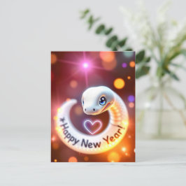 Frohes neues Jahr der Holzschlange Postkarte