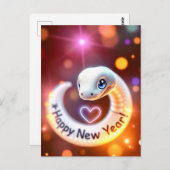 Frohes neues Jahr der Holzschlange Postkarte (Vorne/Hinten)