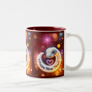Frohes neues Jahr der Holzschlange Zweifarbige Tasse