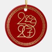 Frohes neues Jahr der Ratte - 2020 - Geometric Keramik Ornament (Vorne)