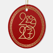 Frohes neues Jahr der Ratte - 2020 - Geometric Keramik Ornament (Links)