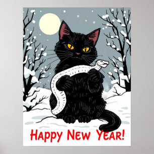 Frohes neues Jahr der Schlange Poster