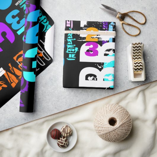 Frohes neues Jahr des Rabbit Wrapping Paper Geschenkpapier (Kunsthandwerk)