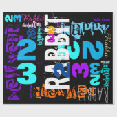 Frohes neues Jahr des Rabbit Wrapping Paper Geschenkpapier (Flach)