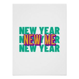 Frohes Neues Jahr Design Motivationsposter Poster