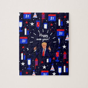 frohes neues jahr donald trump puzzle