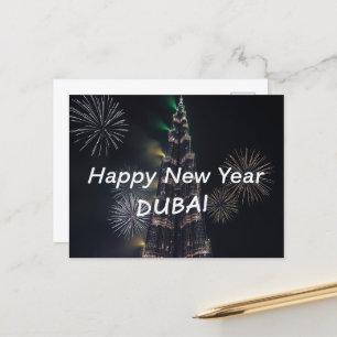 Frohes neues Jahr Dubai Feuerwerk Feier Postkarte