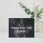 Frohes neues Jahr Dubai Feuerwerk Feier Postkarte (Stehend Vorderseite)