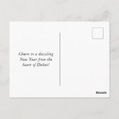 Frohes neues Jahr Dubai Feuerwerk Feier Postkarte (Rückseite)