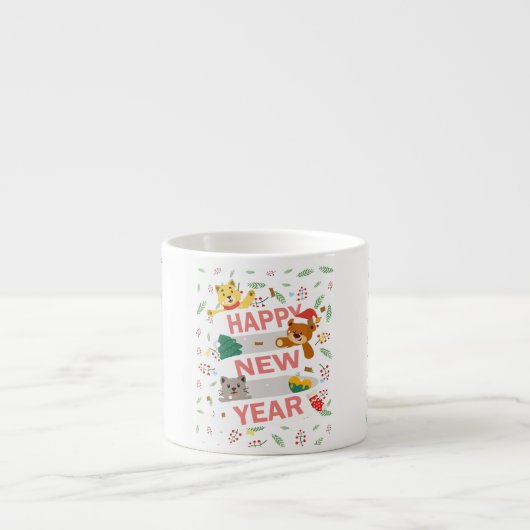 Frohes neues Jahr Espressotasse (Vorderseite)