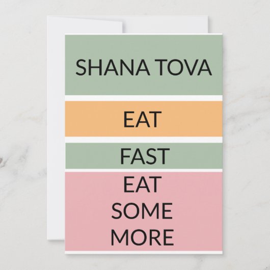 Frohes neues Jahr. Essen, schnell, etwas mehr Kart Ankündigung (Vorderseite)