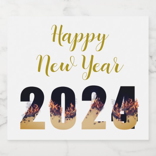 Frohes neues Jahr Eva 2024 Steigend von 2023 Schaumweinetikett (Einzelnes Label)