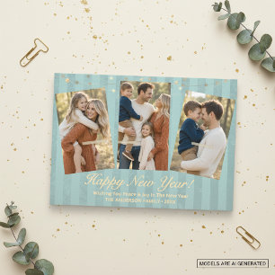 Frohes Neues Jahr Familienfoto Feiertagskarte