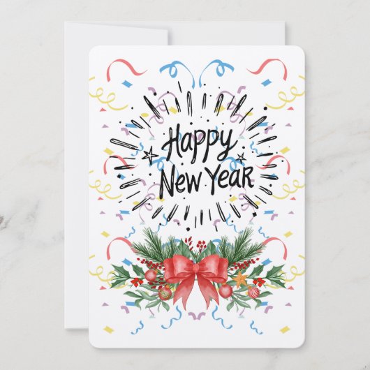 Frohes neues Jahr Feiertagskarte (Vorderseite)
