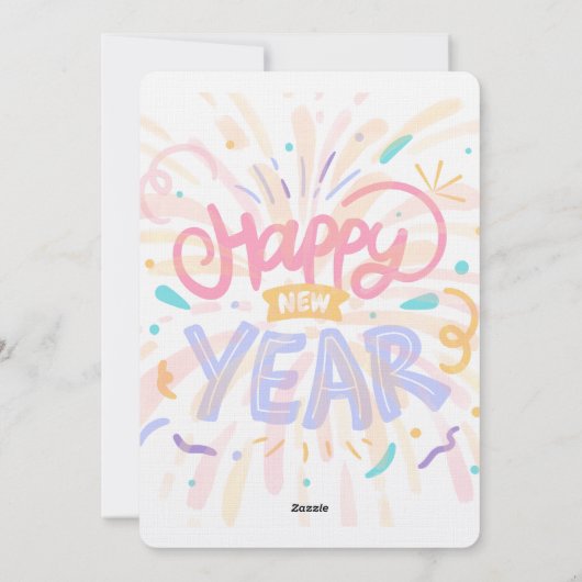 Frohes neues Jahr Feiertagskarte (Rückseite)