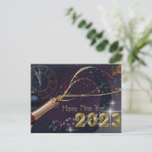Frohes neues Jahr Feiertagspostkarte (Stehend Vorderseite)