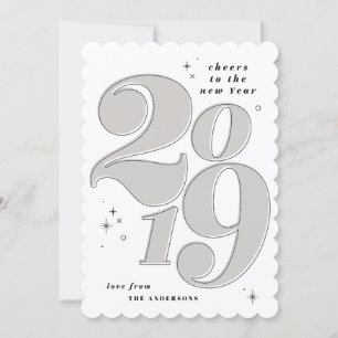 Frohes neues Jahr fett 2019 Mehrfachfoto Feiertagskarte
