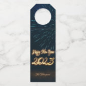 Frohes neues Jahr Feuerwerk 2025 Flaschenanhänger (Vorderseite)