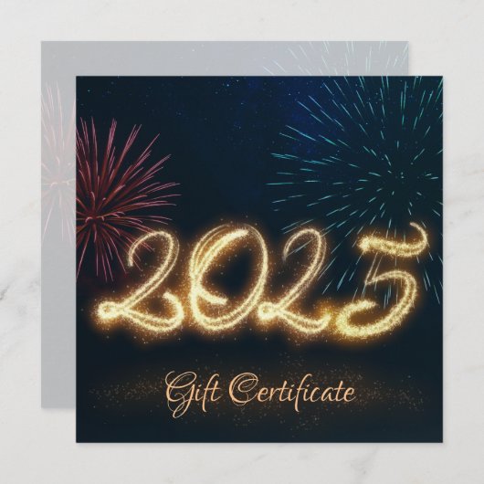 Frohes Neues Jahr Feuerwerk 2025 Geschenkkarte (Vorne/Hinten)