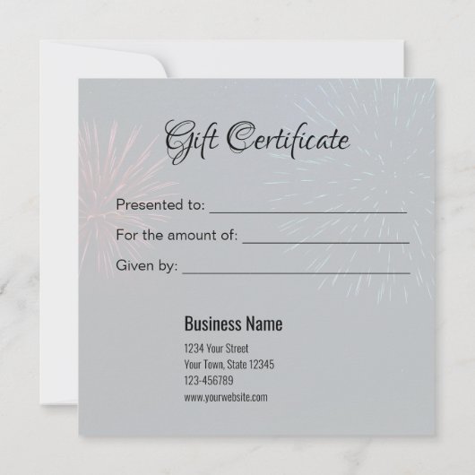 Frohes Neues Jahr Feuerwerk 2025 Geschenkkarte (Rückseite)