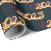 Frohes neues Jahr Feuerwerk 2025 Geschenkpapier (Rolleneckpunkt)