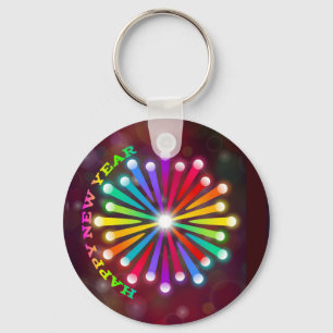 Frohes Neues Jahr Feuerwerk Design-11231 Schlüsselanhänger