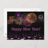 Frohes neues Jahr - Feuerwerk Feiertagspostkarte (Vorne/Hinten)