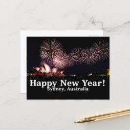 Frohes neues Jahr Feuerwerk in Sydney Australien Postkarte