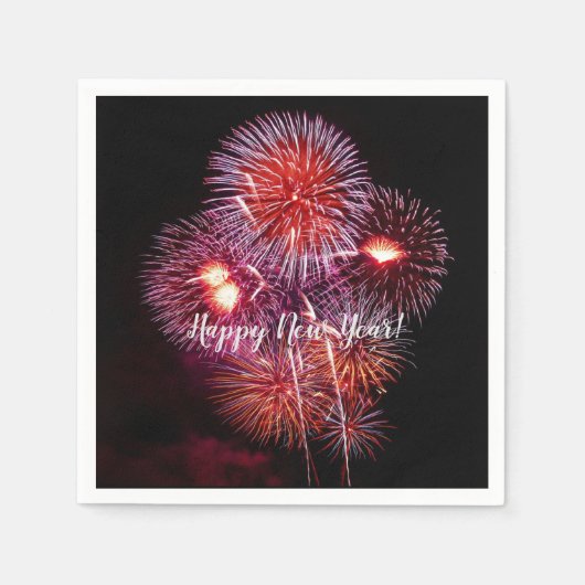 Frohes neues Jahr Feuerwerk Party Feier Serviette (Vorderseite)