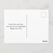 Frohes neues Jahr Feuerwerk vom Eiffelturm Paris Postkarte (Rückseite)