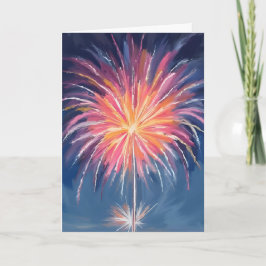 Frohes neues Jahr Feuerwerk | Wasserfarbe Karte