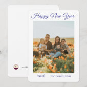 Frohes Neues Jahr Foto Feiertagskarte (Vorne/Hinten)