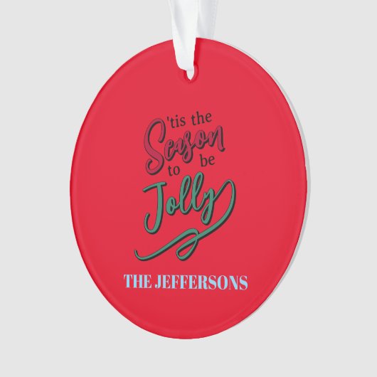 Frohes Neues Jahr Frohe Weihnachten Familie Ornament (Vorderseite)